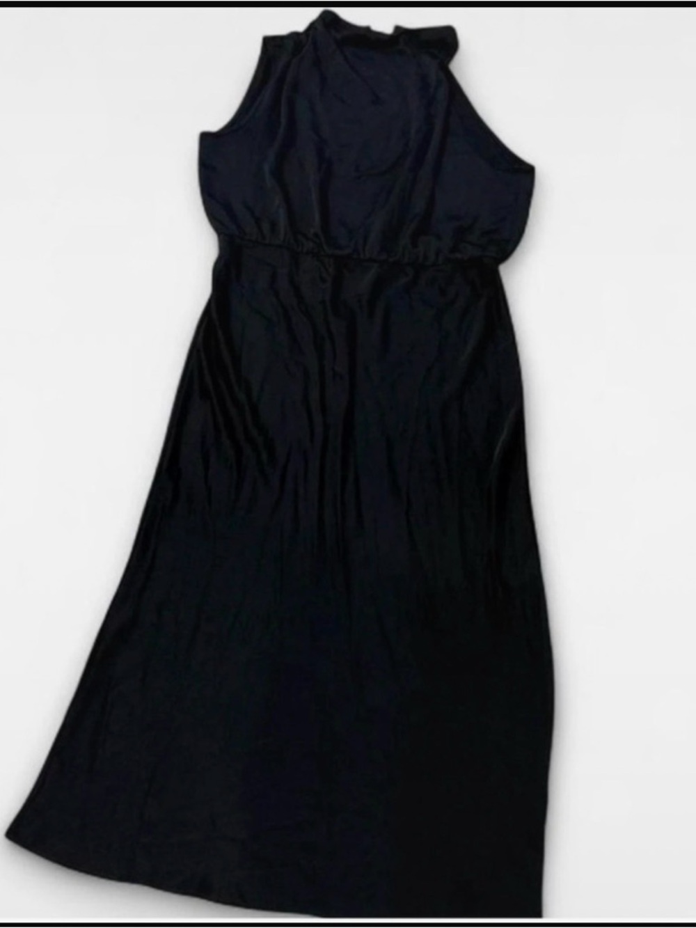 Sleeveless Black Maxi Dress with Elastic Waist